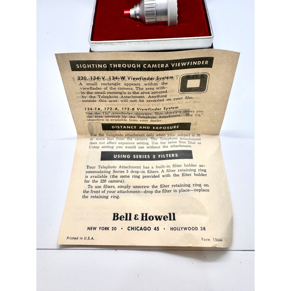 Vintage Bell & Howell 2.5x Telephoto Attachment Movie Camera Lens with Box - Picture 4 of 16